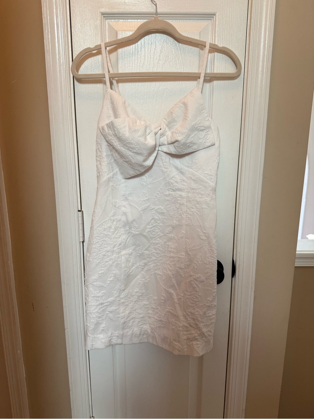 Lilly Pulitzer White Textured Bow-Front Mini Dress